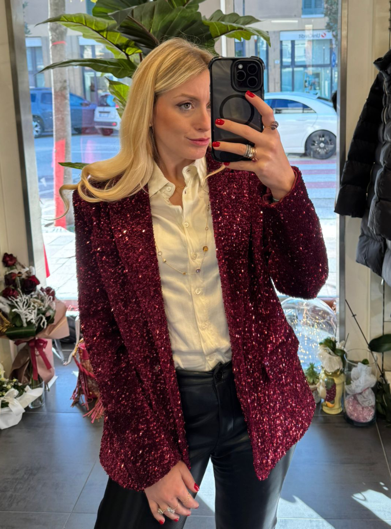 Haveone -  BLAZER paillettes vino