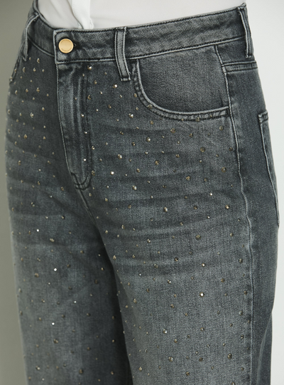 Relish - Panta CARLA_30 con strass baggy fit in denim