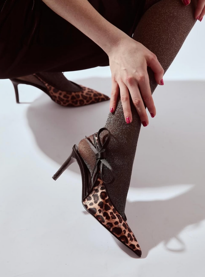 DIVINE FOLLIE - Slingback leopard con fiocco