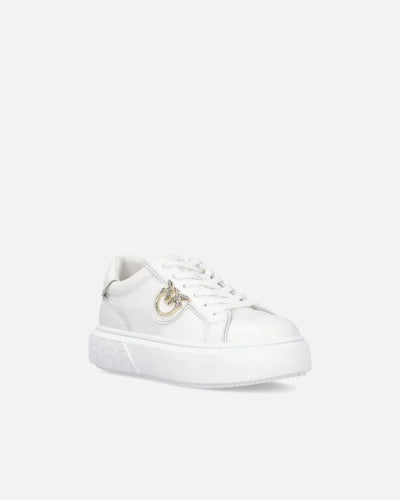 Pinko Sneakers flatform con suola alta e logo in metallo