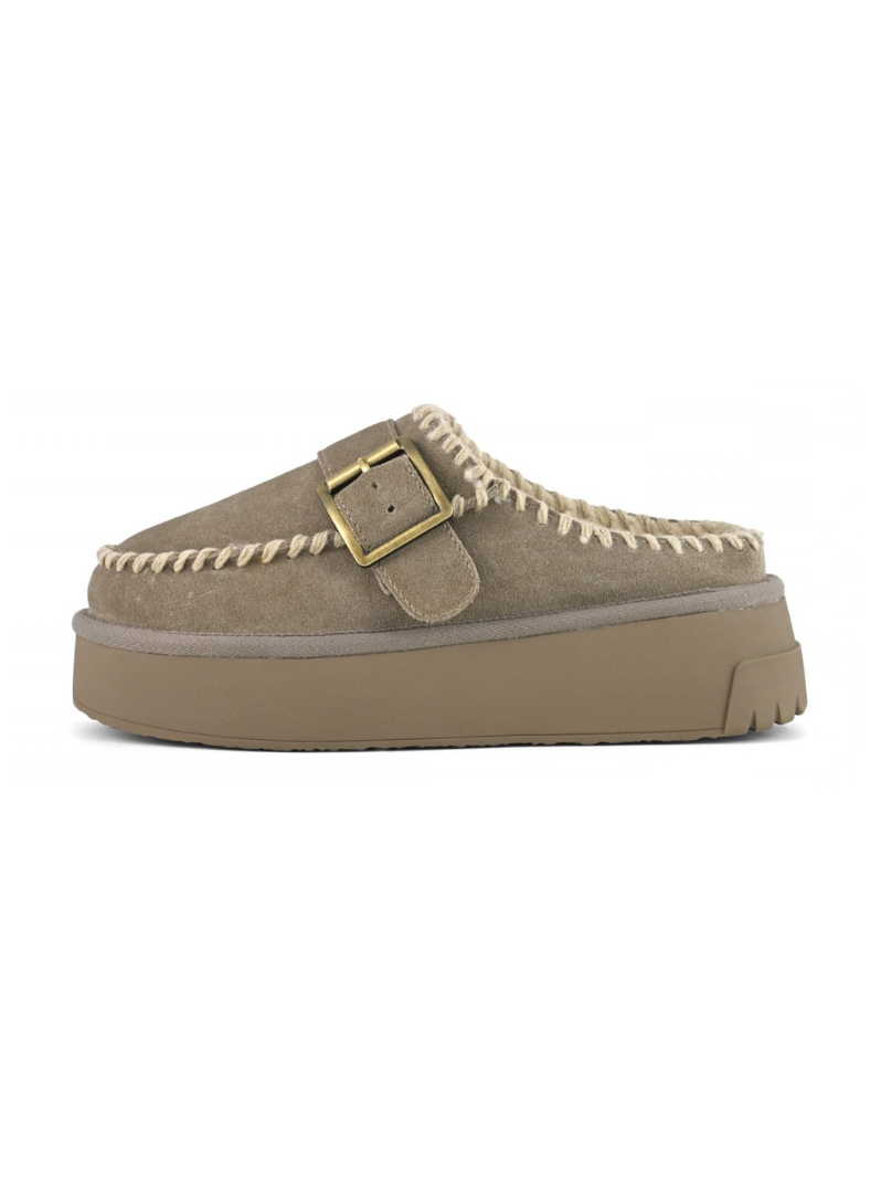 COLORS OF CALIFORNIA - Sabot con infilature su suola sneaker Taupe