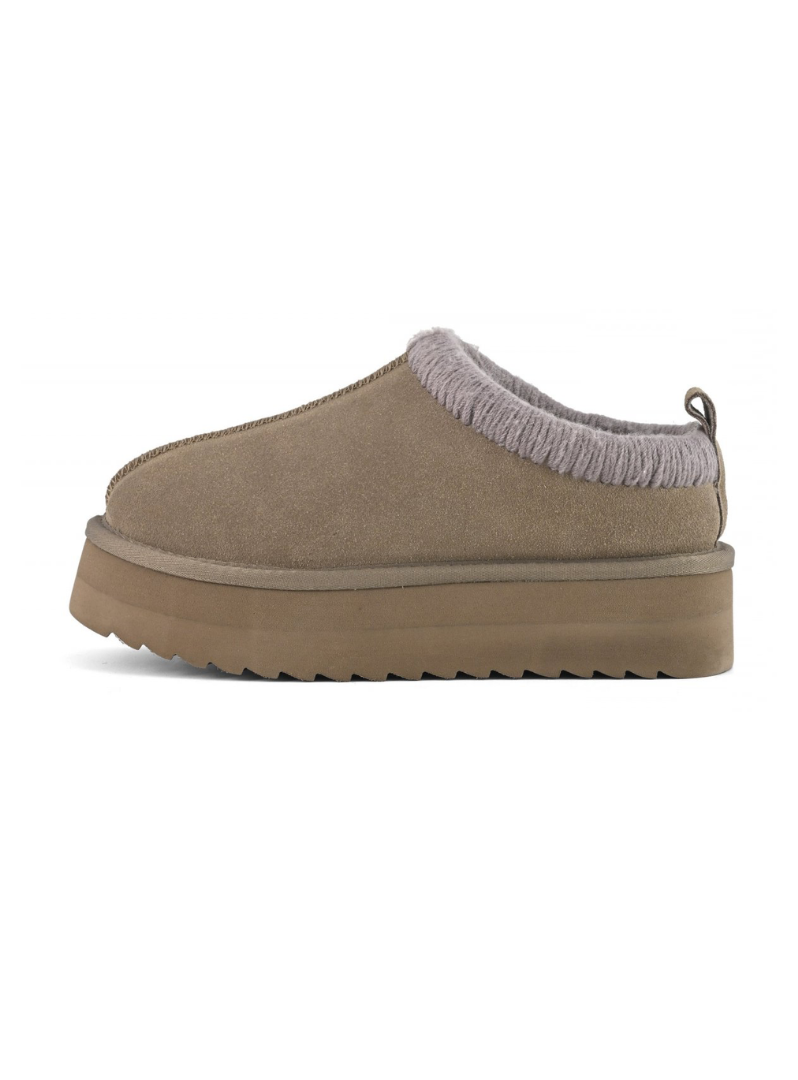 COLORS OF CALIFORNIA - Sabot suola platform con cuciture maxi Taupe