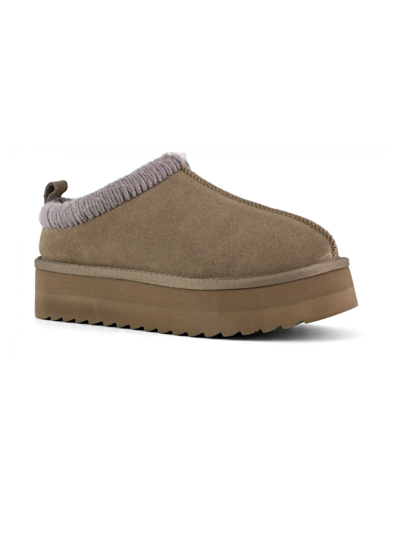 COLORS OF CALIFORNIA - Sabot suola platform con cuciture maxi Taupe