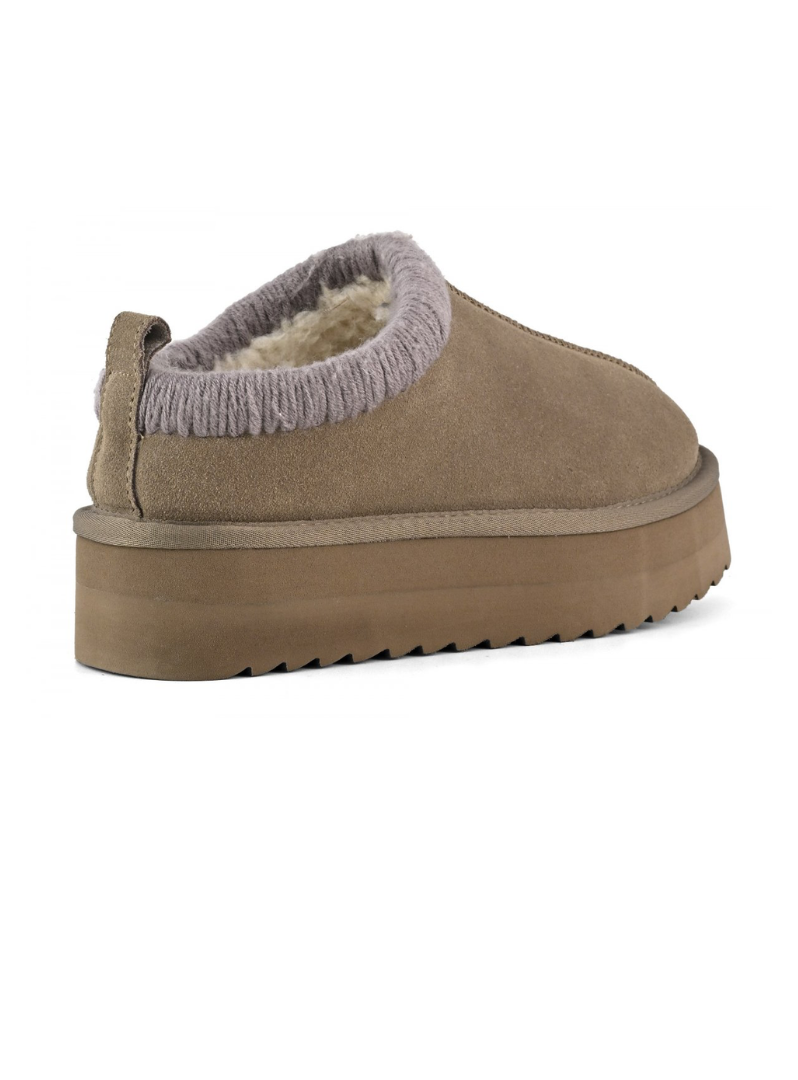 COLORS OF CALIFORNIA - Sabot suola platform con cuciture maxi Taupe