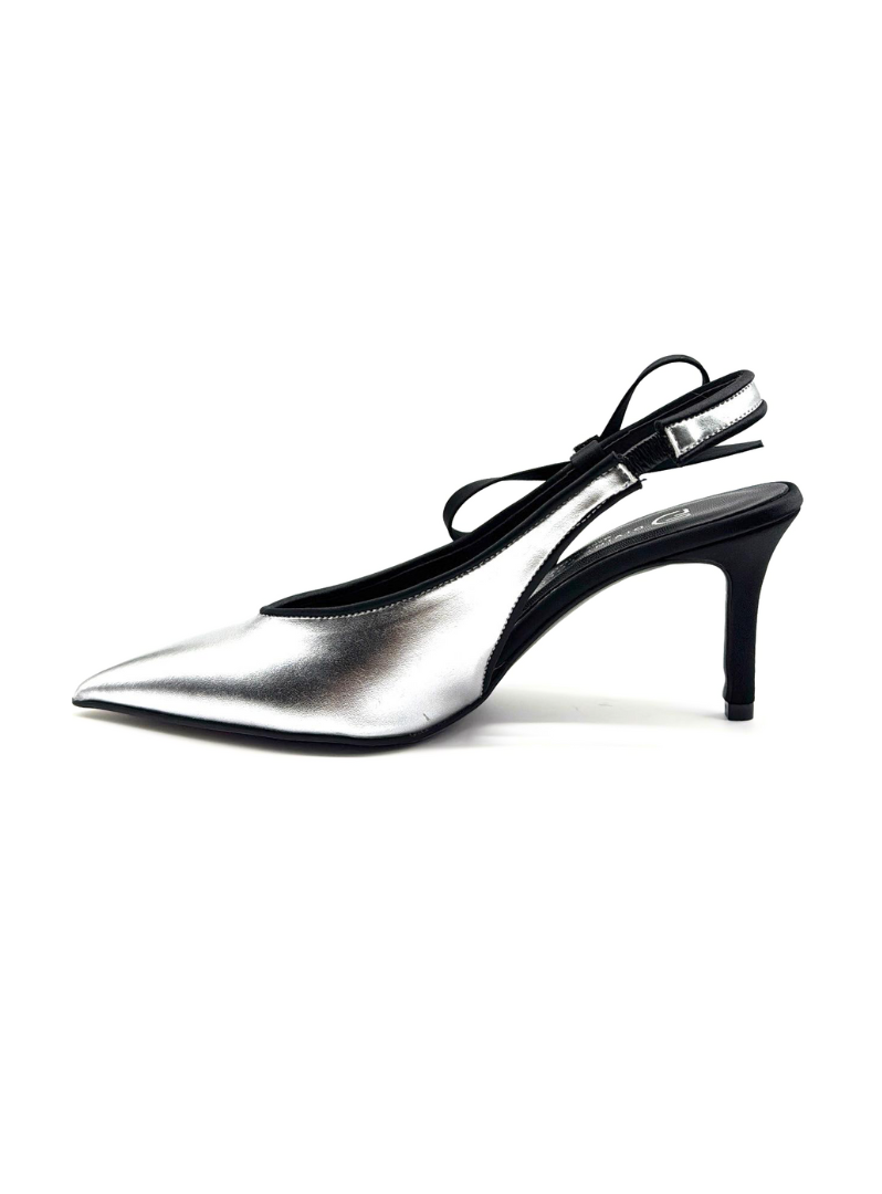 DIVINE FOLLIE - Slingback silver con fiocco