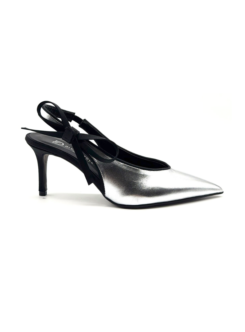 DIVINE FOLLIE - Slingback silver con fiocco