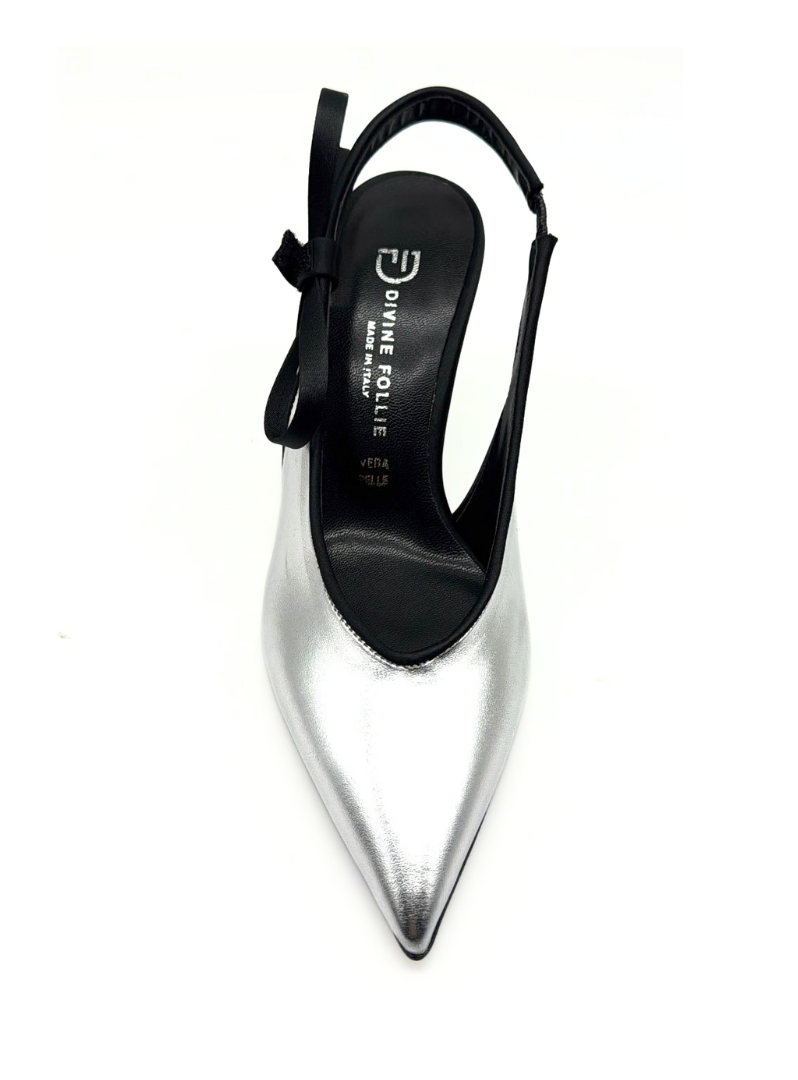 DIVINE FOLLIE - Slingback silver con fiocco