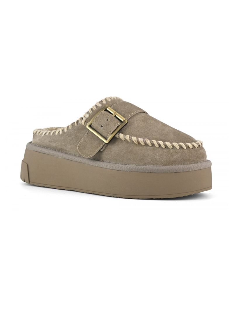 COLORS OF CALIFORNIA - Sabot con infilature su suola sneaker Taupe