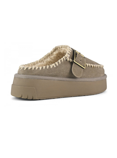 COLORS OF CALIFORNIA - Sabot con infilature su suola sneaker Taupe